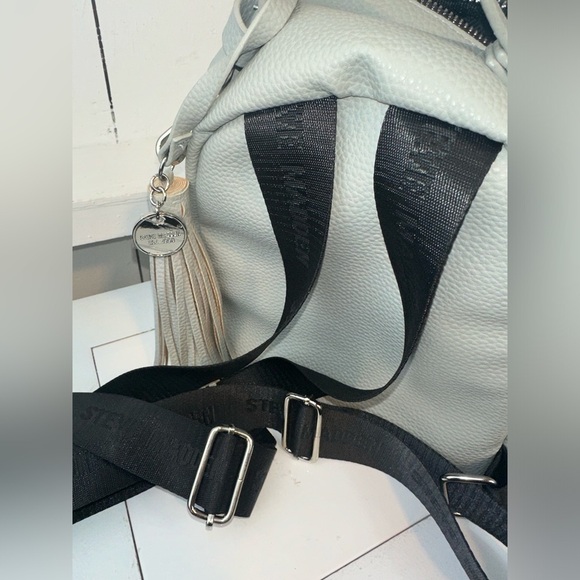 Steve Madden Small Light Gray Backpack with Black Straps